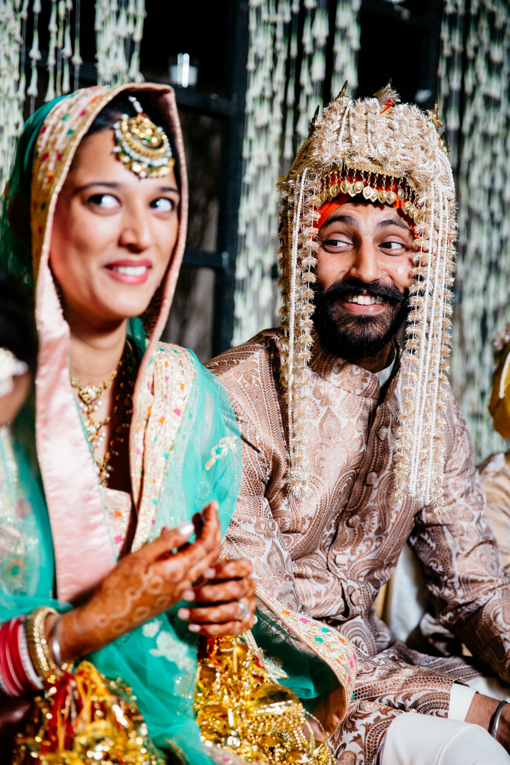 Couple looking at each other — blissful