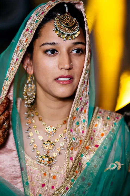 Bride — face and jewelry in serene portrait